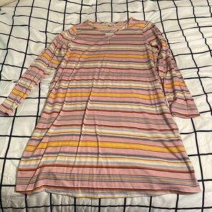 Girls long sleeve striped dress
